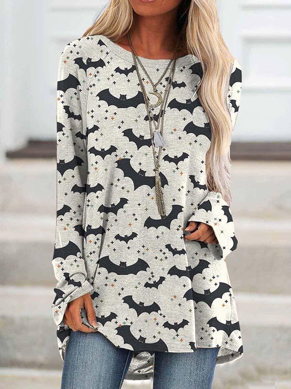Women's casual Halloween print sweatshirt