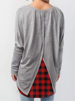 Load image into Gallery viewer, Women&#39;s Jesus Faith Hope Love Snowman Print Check Stitching Top
