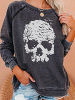 Load image into Gallery viewer, Women&#39;s Skull &amp; Forest Print Sweatshirt
