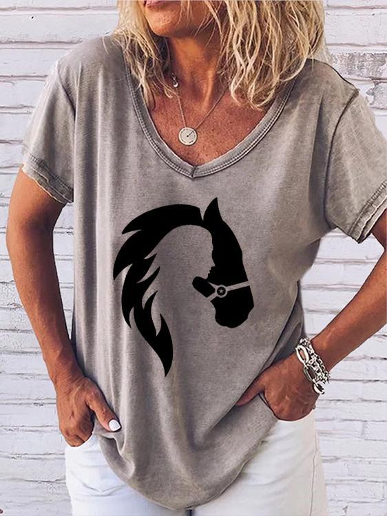 Women's Equestrian Print T-shirt