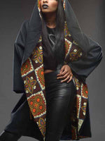 Load image into Gallery viewer, Women&#39;s retro print lapel woolen coat
