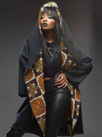 Load image into Gallery viewer, Women&#39;s retro print lapel woolen coat
