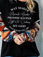 Load image into Gallery viewer, Women&#39;s Waymaker Miracle Worker Promise Keeper Light In The Darkness My God That Is Who You Are Diamond Print Top
