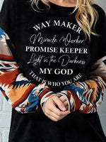 Load image into Gallery viewer, Women&#39;s Waymaker Miracle Worker Promise Keeper Light In The Darkness My God That Is Who You Are Diamond Print Top
