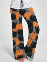Load image into Gallery viewer, Halloween Pumpkin Cat printed pants
