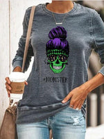 Load image into Gallery viewer, Woman&#39;s Halloween Frankstein Momster T-shirt
