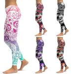 Load image into Gallery viewer, Women&#39;s Halloween Skull Print Soft Stretch Yoga Pants
