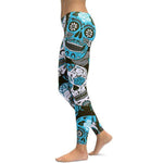 Load image into Gallery viewer, Women&#39;s Halloween Skull Print Soft Stretch Yoga Pants
