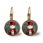 Load image into Gallery viewer, Christmas snowman time gem earrings
