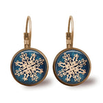 Load image into Gallery viewer, Christmas snowflake time gem earrings
