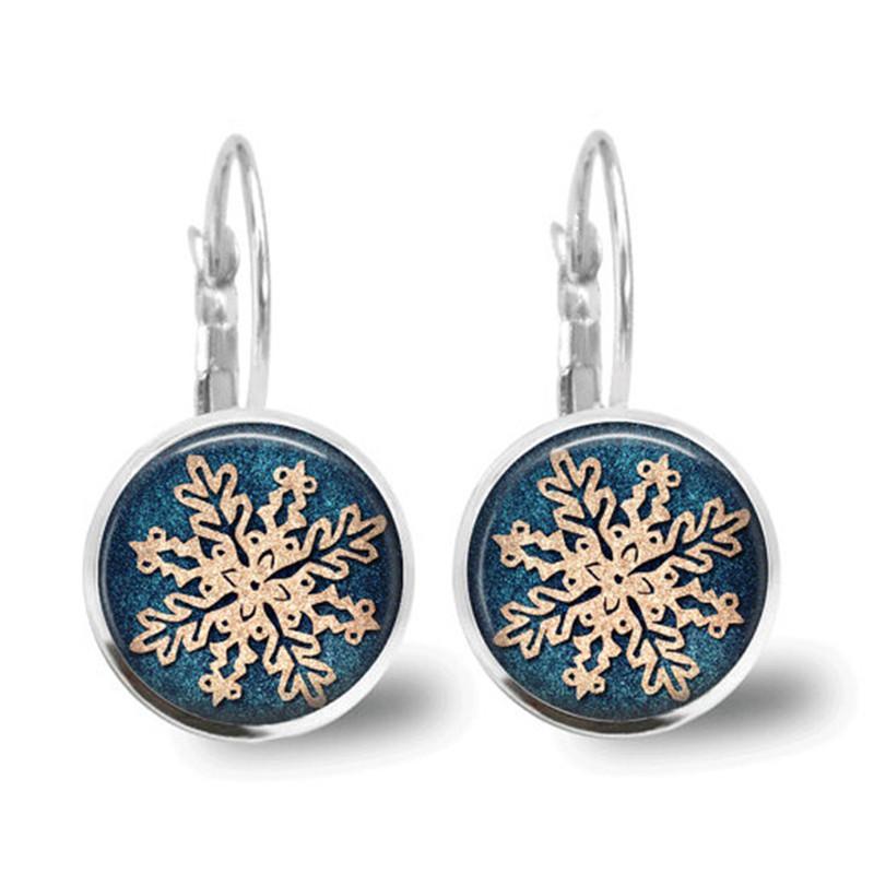 Christmas snowflake time gem earrings