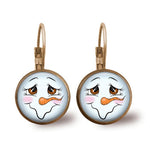 Load image into Gallery viewer, Long nose snowman time gem earrings
