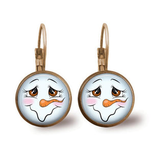 Long nose snowman time gem earrings