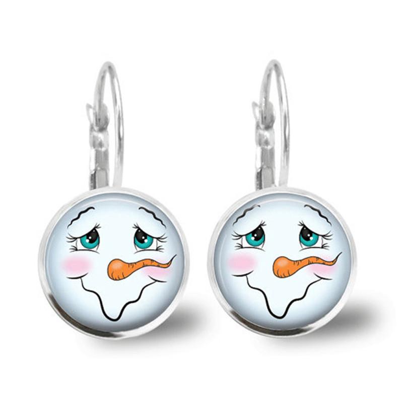 Long nose snowman time gem earrings