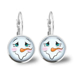 Load image into Gallery viewer, Long nose snowman time gem earrings
