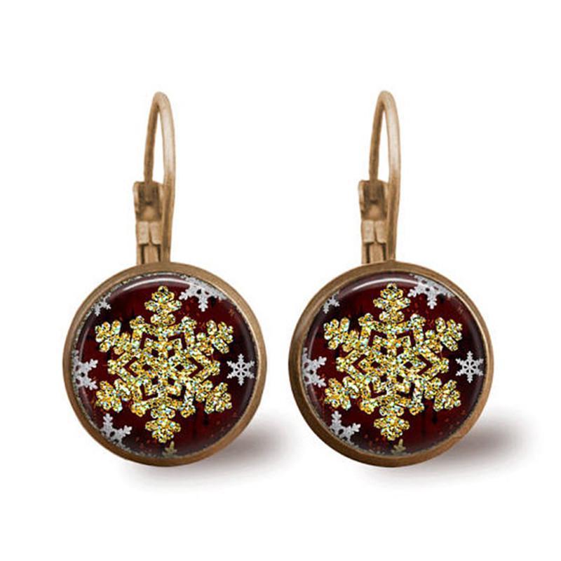 Christmas snowflake time gem earrings
