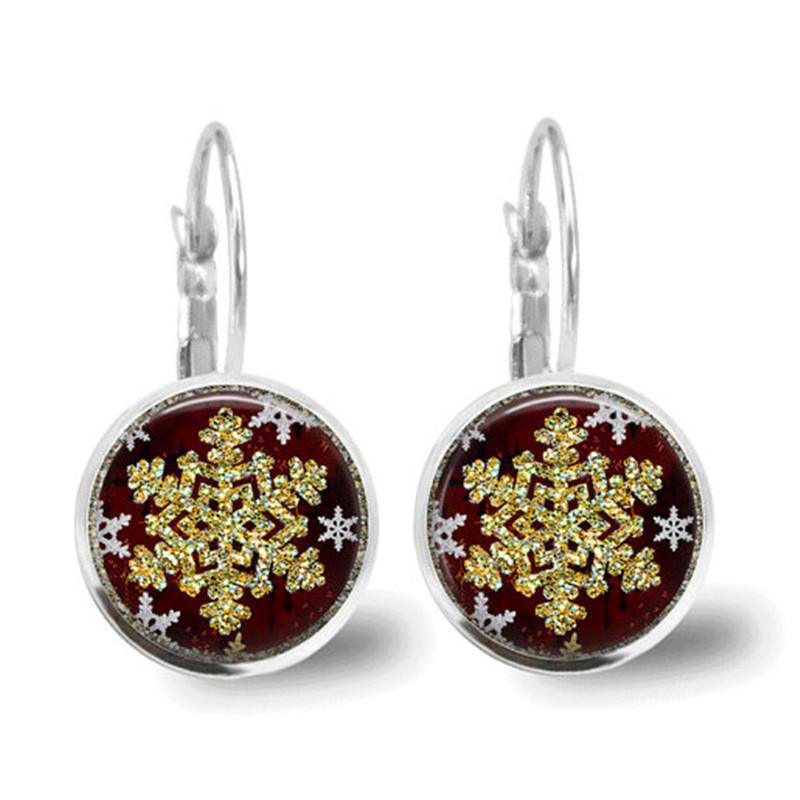 Christmas snowflake time gem earrings