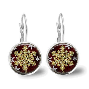 Christmas snowflake time gem earrings