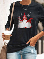 Load image into Gallery viewer, Women&#39;s Scandinavian Christmas Gnomes Print Casual Sweatshirt
