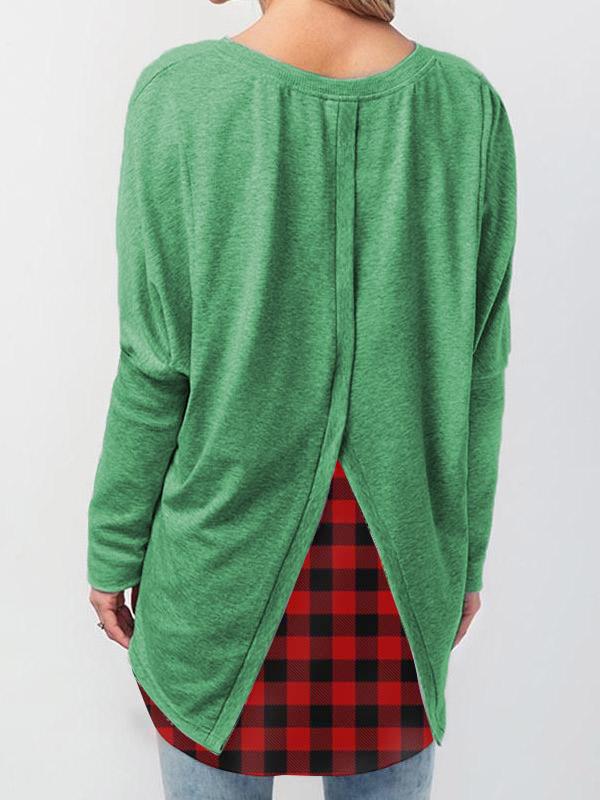 Women's Thanksgiving Day Thankful Grateful And Blessed Printed Plaid T-shirt