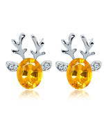 Load image into Gallery viewer, Crystal Gem Antler Stud Earrings
