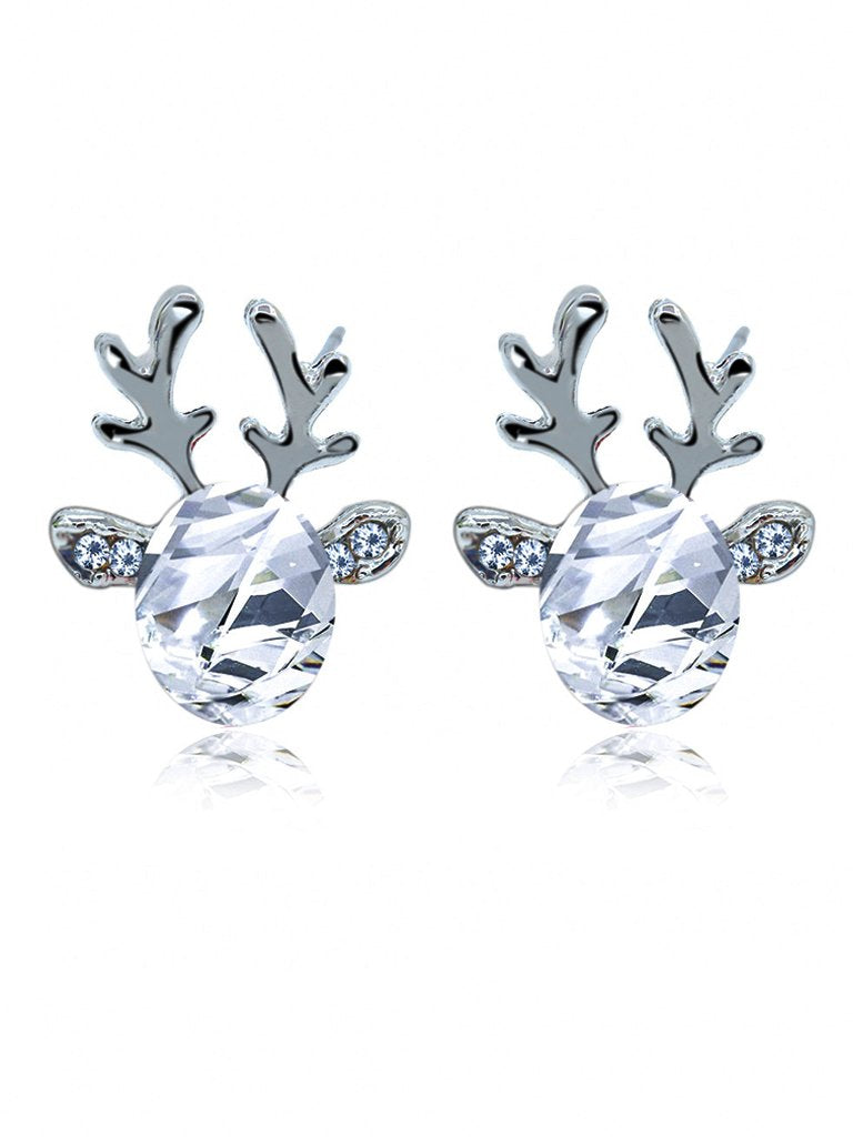 Crystal Gem Antler Stud Earrings