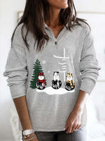 Load image into Gallery viewer, Women&#39;s Faith Hope Love Print Zip Top
