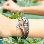 Load image into Gallery viewer, Jesus Small Fish Beaded Leather Bracelet
