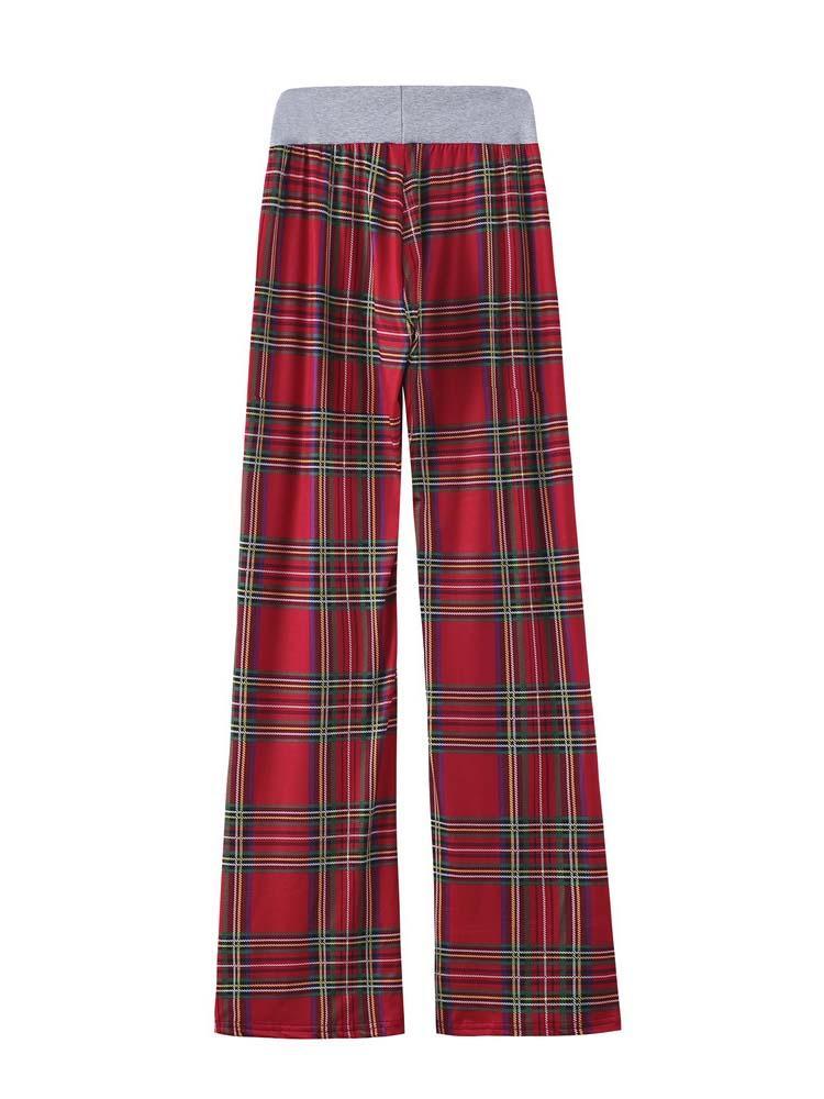 Women's Christmas Check Printed Comfortable Stretch Casual Pants