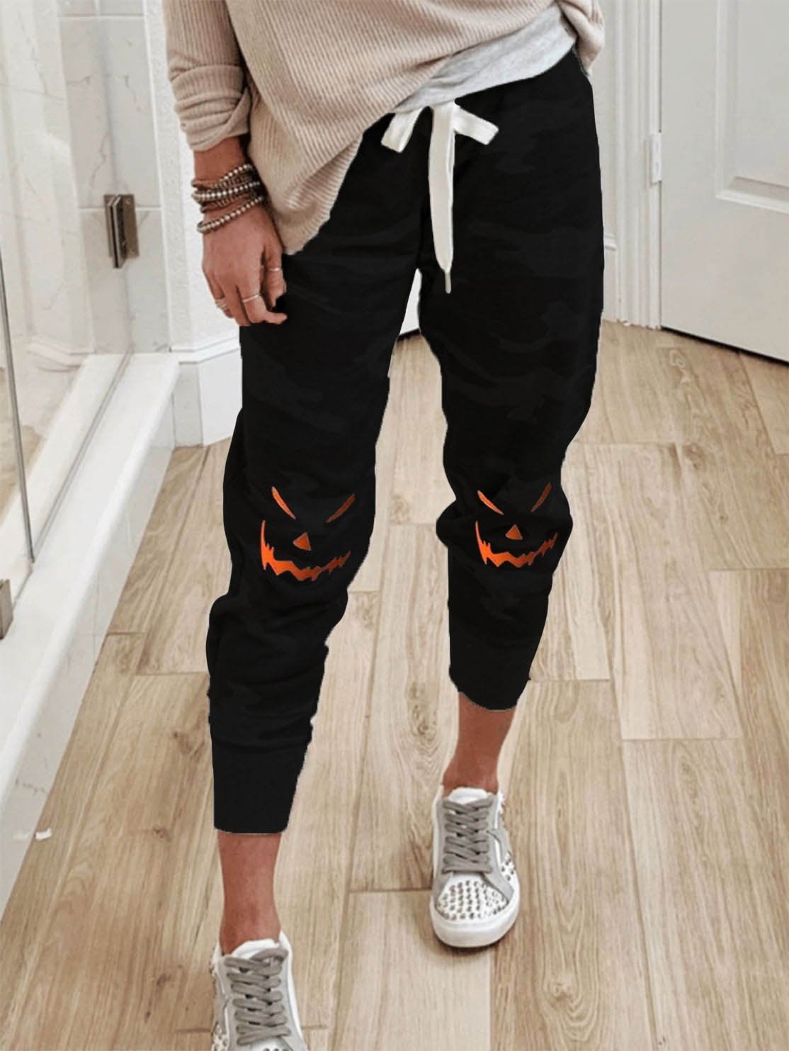 Halloween Pumpkin Face Pants