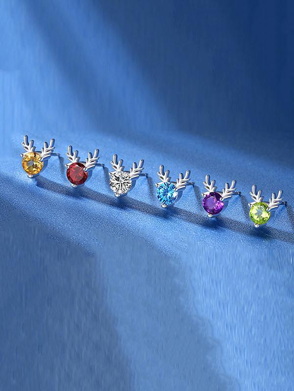 Rhinestone Reindeer Earrings Christmas Accessory