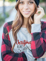 Load image into Gallery viewer, Women&#39;s Christmas Begins With Christ Cross Print T-shirt
