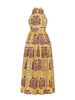 Load image into Gallery viewer, Women&#39;s Ankara Print Off Shoulder Sleeveless Slit Dress
