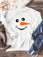 Load image into Gallery viewer, Christmas Snowman Face Long Sleeve Cozy Sweatshirt
