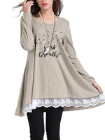 Load image into Gallery viewer, Women&#39;s Dandelion Faith JUST BREATHE Lace Long Sleeve T-shirt
