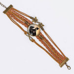 Load image into Gallery viewer, Vintage Horse Time Gem Woven Leather Glass Bracelet
