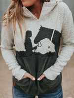 Load image into Gallery viewer, Ladies Horse And Girl Silhouette Pattern Printed Printed Sweater
