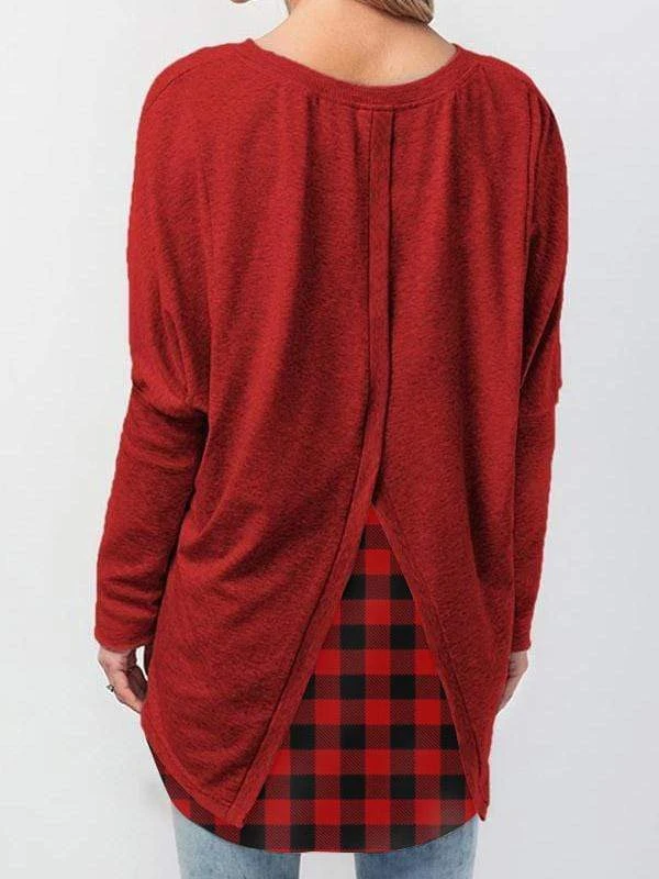 Women's Jesus Faith Hope Love Snowman Print Check Stitching Top