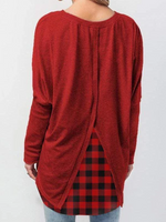 Load image into Gallery viewer, Women&#39;s Jesus Faith Hope Love Snowman Print Check Stitching Top
