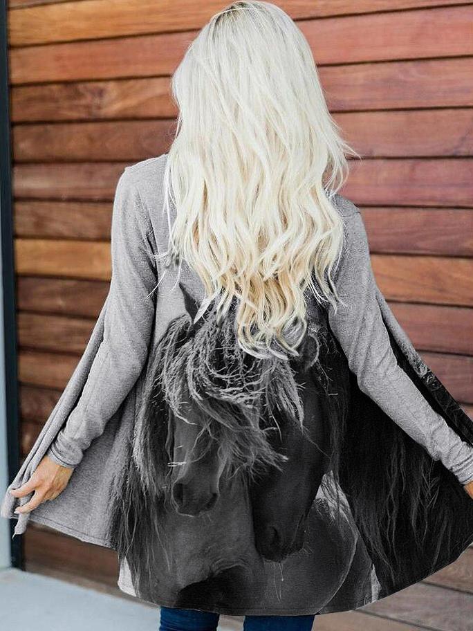 Women's Horse Silhouette Casual Cardigan