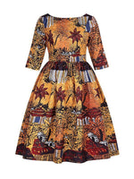 Load image into Gallery viewer, Women&#39;s Sexy Printed U-shaped Back Sleeve Dress
