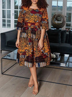 Load image into Gallery viewer, Women&#39;s Sexy Printed U-shaped Back Sleeve Dress
