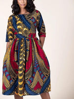 Load image into Gallery viewer, Women&#39;s Sexy Printed U-shaped Back Sleeve Dress
