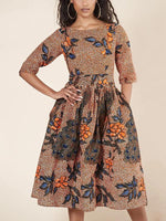 Load image into Gallery viewer, Women&#39;s Sexy Printed U-shaped Back Sleeve Dress
