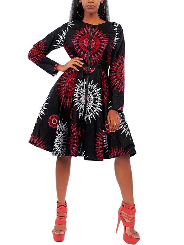 Women's African Ethnic Print Dress
