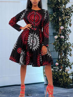 Load image into Gallery viewer, Women&#39;s African Ethnic Print Dress
