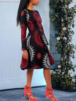Load image into Gallery viewer, Women&#39;s African Ethnic Print Dress
