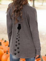 Load image into Gallery viewer, Women&#39;s Cat Paw Print Cardigan
