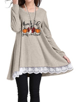 Load image into Gallery viewer, Women&#39;s Thankful Grateful And Blessed Lace Long Sleeve T-shirt
