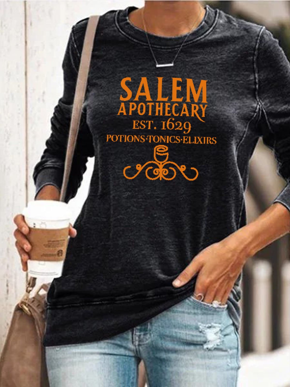 Women's Salem Apothecary 1629 est Potions Tonics Elixirs Printed Sweatshirts